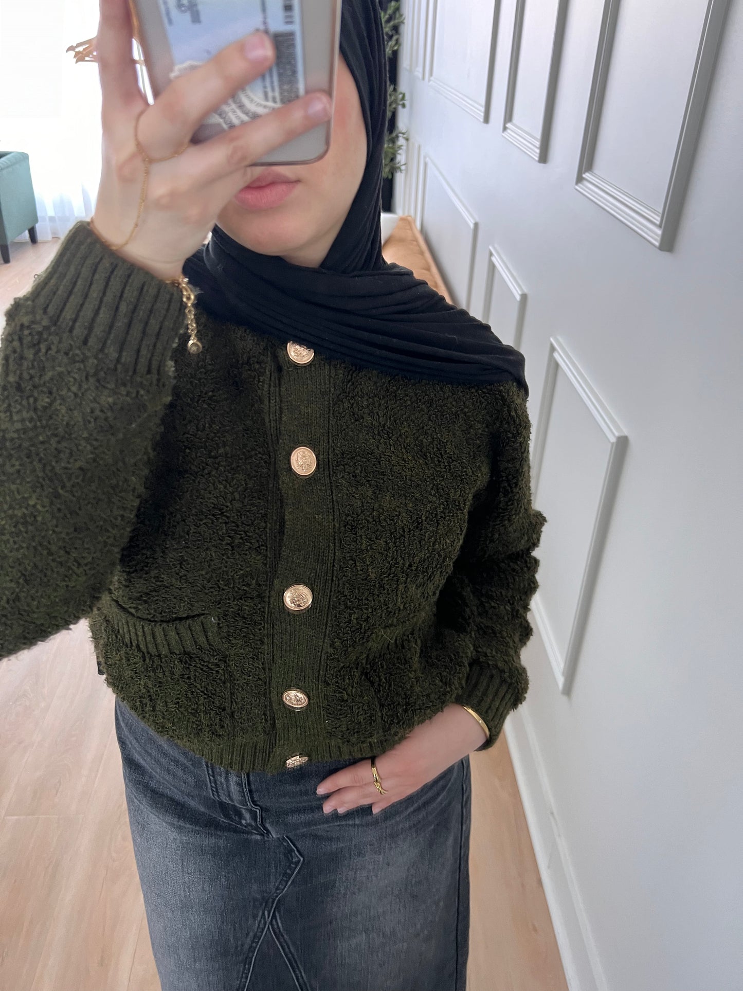 Cardigan texturé Teddy de qualité supérieure