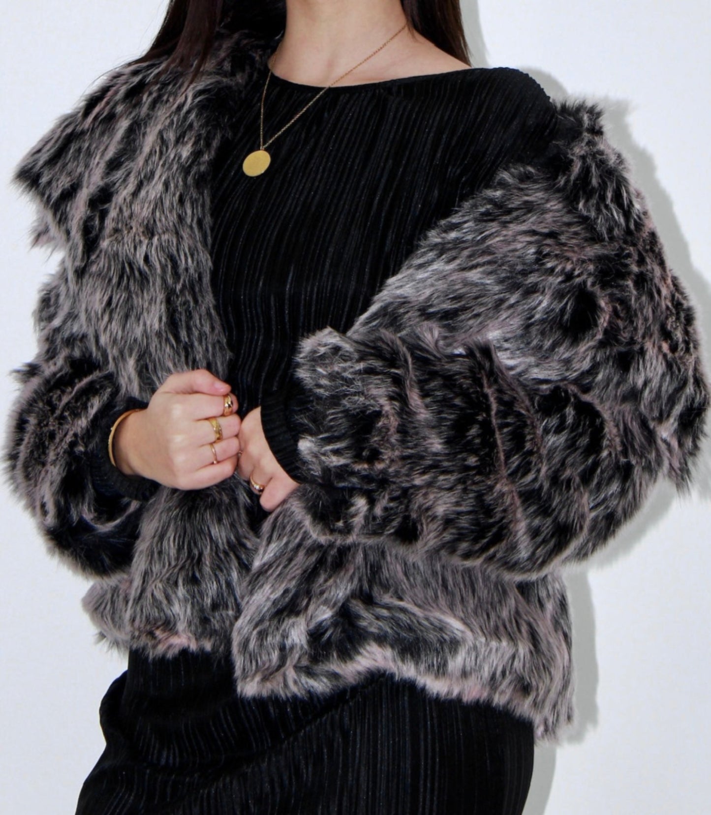 Manteau en fausse fourrure surdimensionné de qualité supérieure