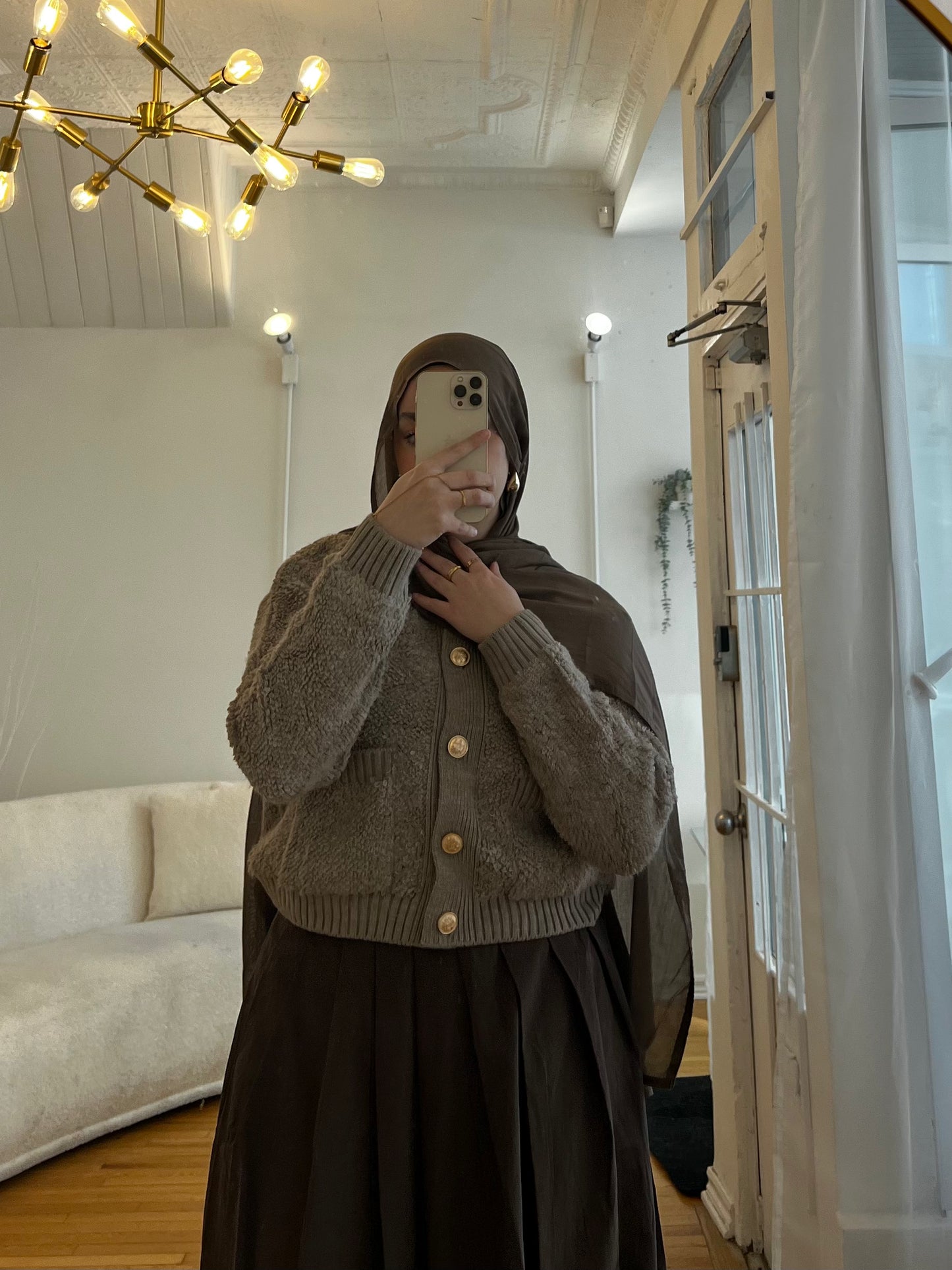 Cardigan texturé Teddy de qualité supérieure