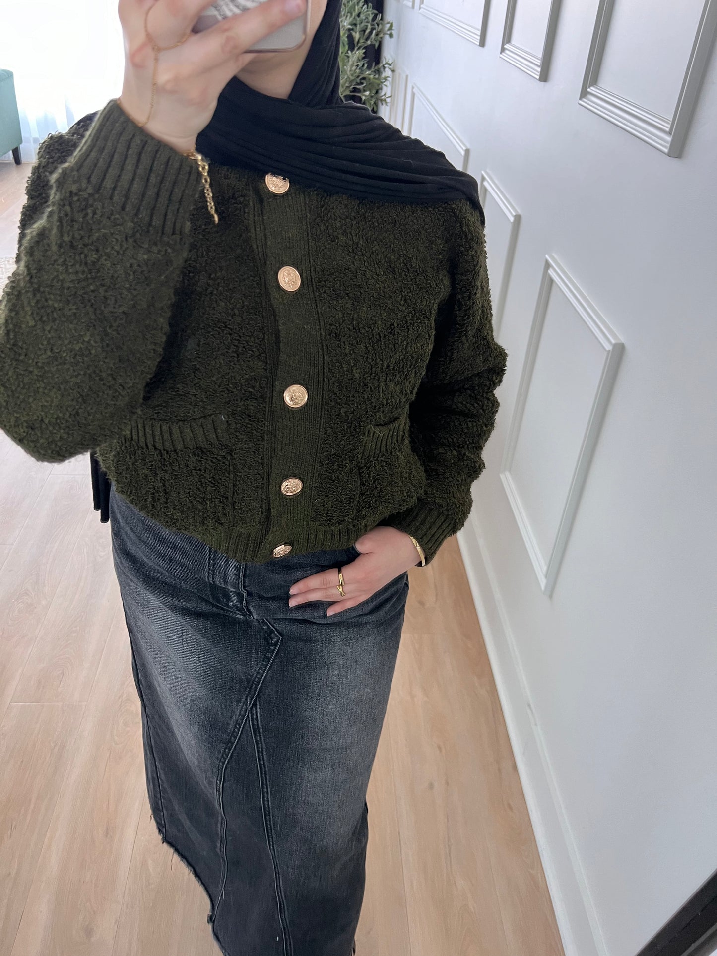 Cardigan texturé Teddy de qualité supérieure